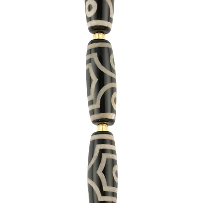 Black & Tan Agate Tube Beads, 28mm by Bead Landing™