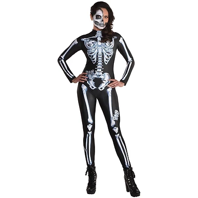 Skeleton Catsuit Adult Costume