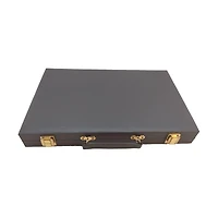 18" Gray Vinyl Backgammon Set