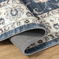 Glitzhome® Blue & Ivory Oriental Area Rug