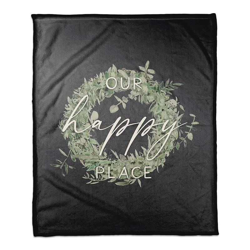 Our Happy Place Coral Fleece Blanket