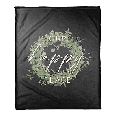 Our Happy Place Coral Fleece Blanket
