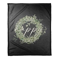 Our Happy Place Coral Fleece Blanket