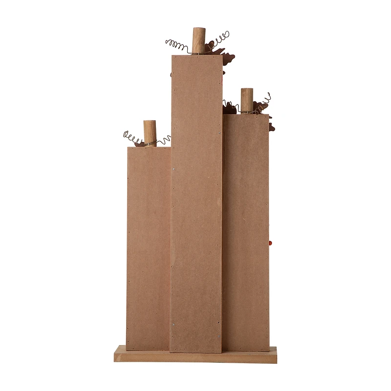 Glitzhome® 30" Fall Lighted Pumpkin & Wreath Décor