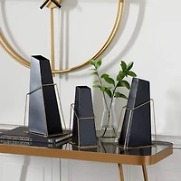 Black Metal Contemporary Vase Set