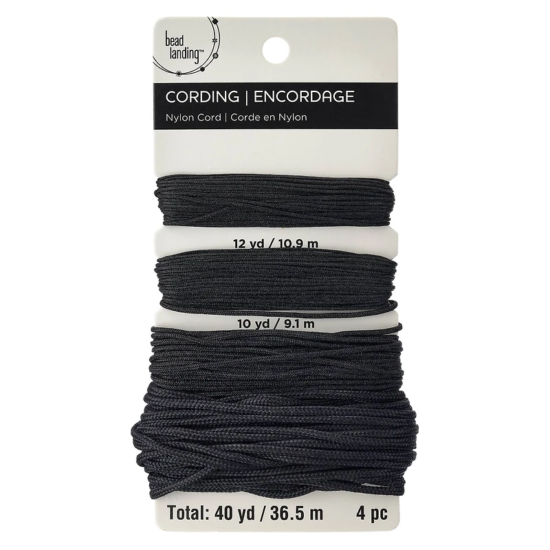 6 Pack: Black Mix Nylon Cord by Bead Landing™