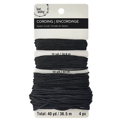 6 Pack: Black Mix Nylon Cord by Bead Landing™