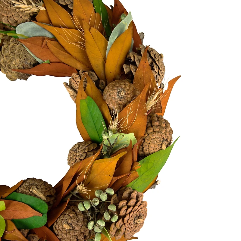12" Fall Foliage & Pinecones Autumn Harvest Wreath