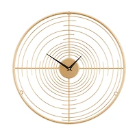 Gold Iron Contemporary Wall Clock, 20" x 20" x 2"