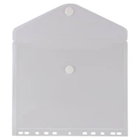 JAM Paper 8.5" x 11" Clear Plastic Hook & Loop Closure Envelopes, 12ct.