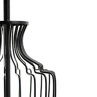 24" Black Cage Metal Table Lamp with Drum Shade