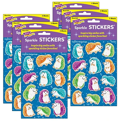 Trend Enterprises® Sparkle Stickers® Colorful Hedgehogs, 6 Packs of 24