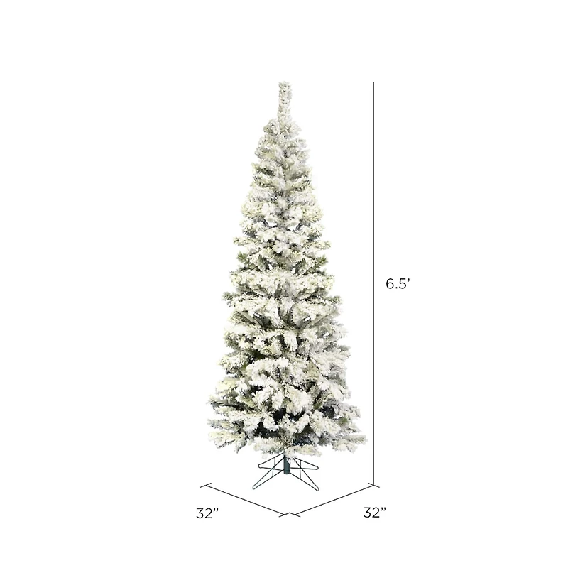 6.5ft. Unlit Flocked Pacific Pine Artificial Christmas Tree