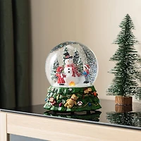 Glitzhome® 150mm Christmas Resin Lighted Musical Snowflakes Snowman Waterglobe