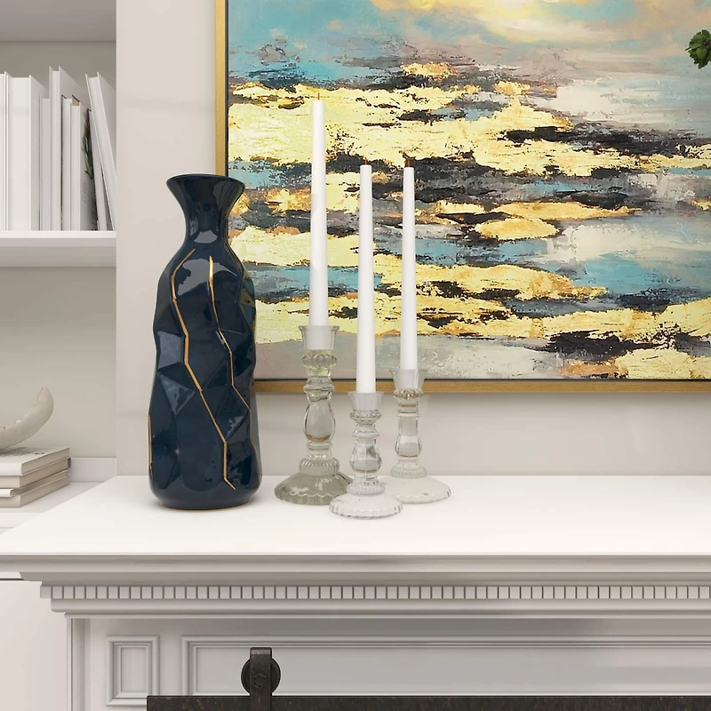 The Novogratz Clear Glass Candle Holder Set