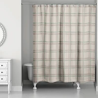 Holiday Plaid on Brown Shower Curtain