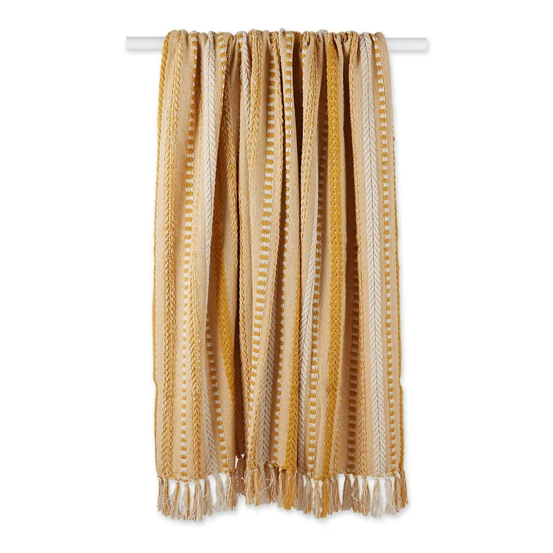 DII® Honey Gold Braided Stripe Throw