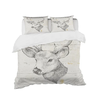 Designart 'Deer Wild and Beautiful II' Farmhouse Bedding Set