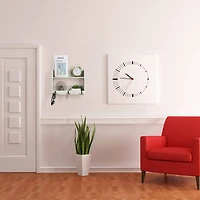 Rustic Wood Floating Storage Shelf with 3 Hooks