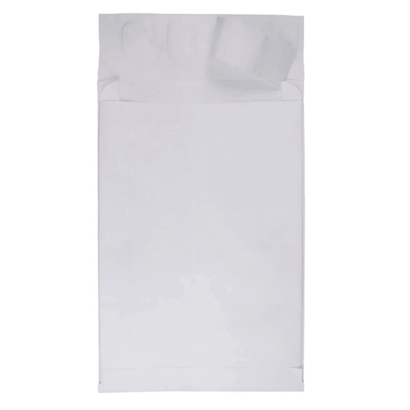 JAM Paper White Tyvek® Expandable Open End Peel & Seal Closure Envelopes
