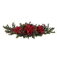 3ft. Red Poinsettia & Berry Centerpiece