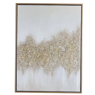 CosmoLiving by Cosmopolitan Gold Glam Abstract Canvas Wall Art