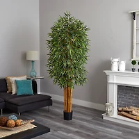 7ft. Potted Curved Bamboo Silk Tree