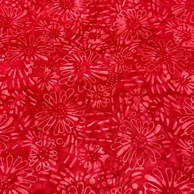 Feldman Premium Indonesian Batik Red Tie Dye Daisy Fabric