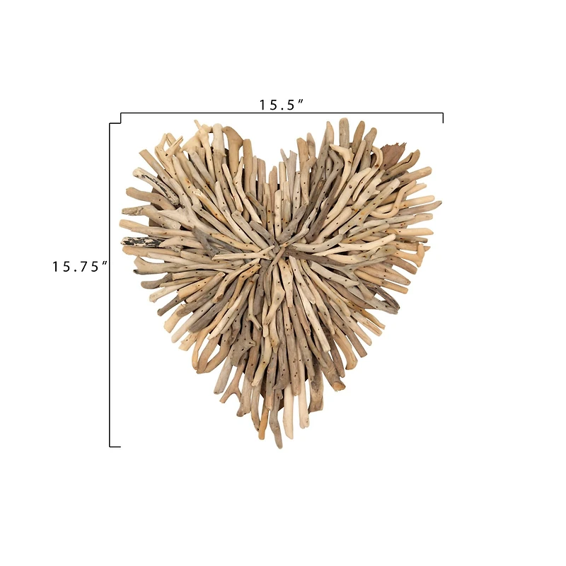 Hello Honey® Driftwood Heart Shaped Wall Décor