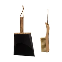 Hello Honey® Metal Dust Pan with Beech Wood Handle & Brush Set