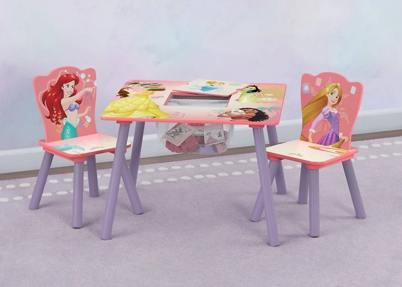 Delta Children Disney® Princess Kids Table & 2 Chairs Set with Storage