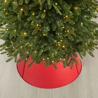 Glitzhome® 26" Red Hammered Metal Tree Collar