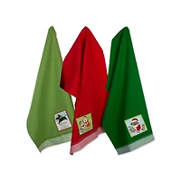 DII® Assorted Holiday Pup Embellished Dishtowel Set