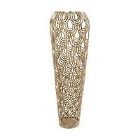 35" Gold Art Deco Arches Aluminum Vase