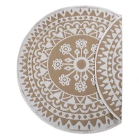 DII® Round Taupe Floral Outdoor Rug, 5ft.