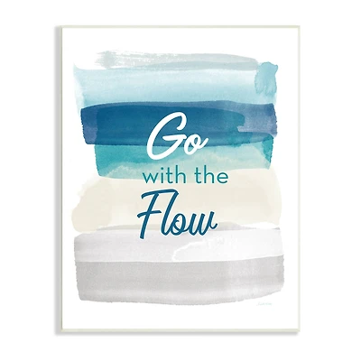 Stupell Industries Go With the Flow Nautical Beach Tone Ombre Wall Plaque