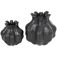 Black Abstract Tulip Shaped Vase Set