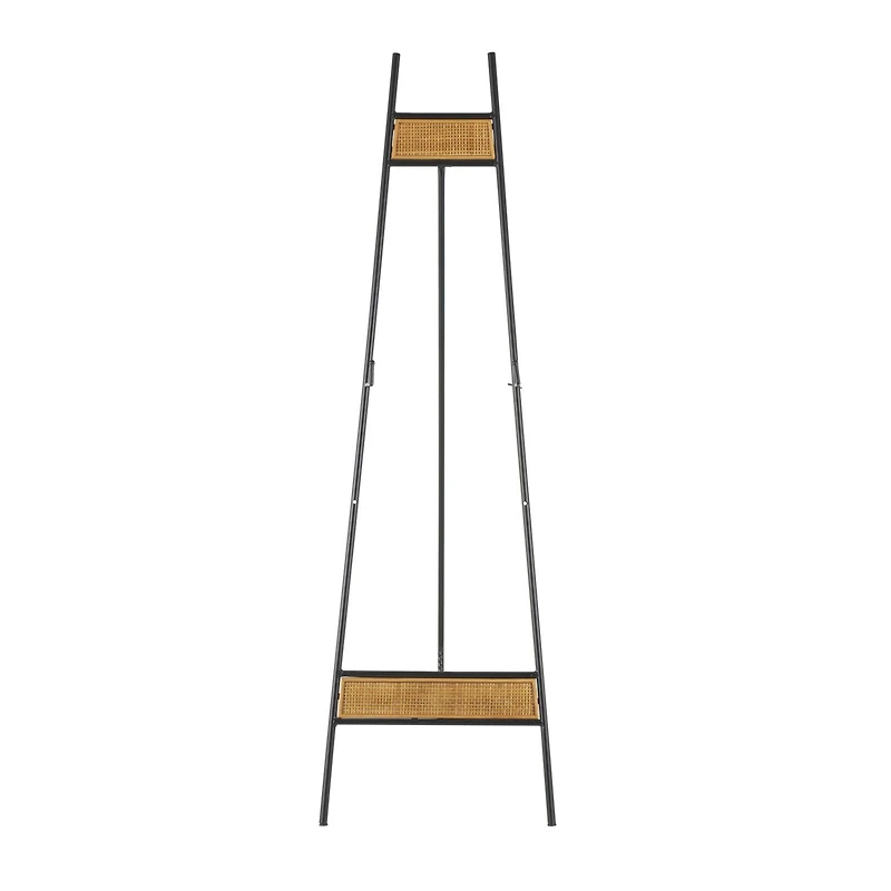 51" Black Metal Easel with Wood Accents