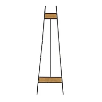 51" Black Metal Easel with Wood Accents