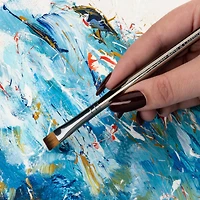 Zen® Series 73 Synthetic All Media Short Handle Chisel Blender Brush, Size 10