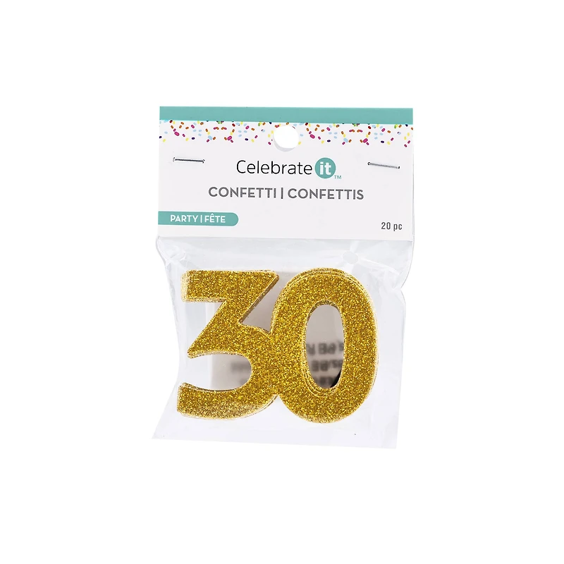 12 Packs: 20 ct. (240 total) 2" Gold Glitter Confetti by Celebrate It