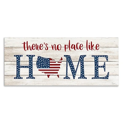 Stupell Industries Patriotic There's No Place Like Home Phrase Americana Canvas Wall Art