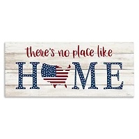 Stupell Industries Patriotic There's No Place Like Home Phrase Americana Canvas Wall Art
