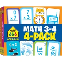 School Zone® Math 3-4 Flash Card, 4 Pack