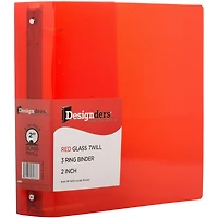 JAM Paper Designders® 2" Red Plastic 3 Metal Ring Binder