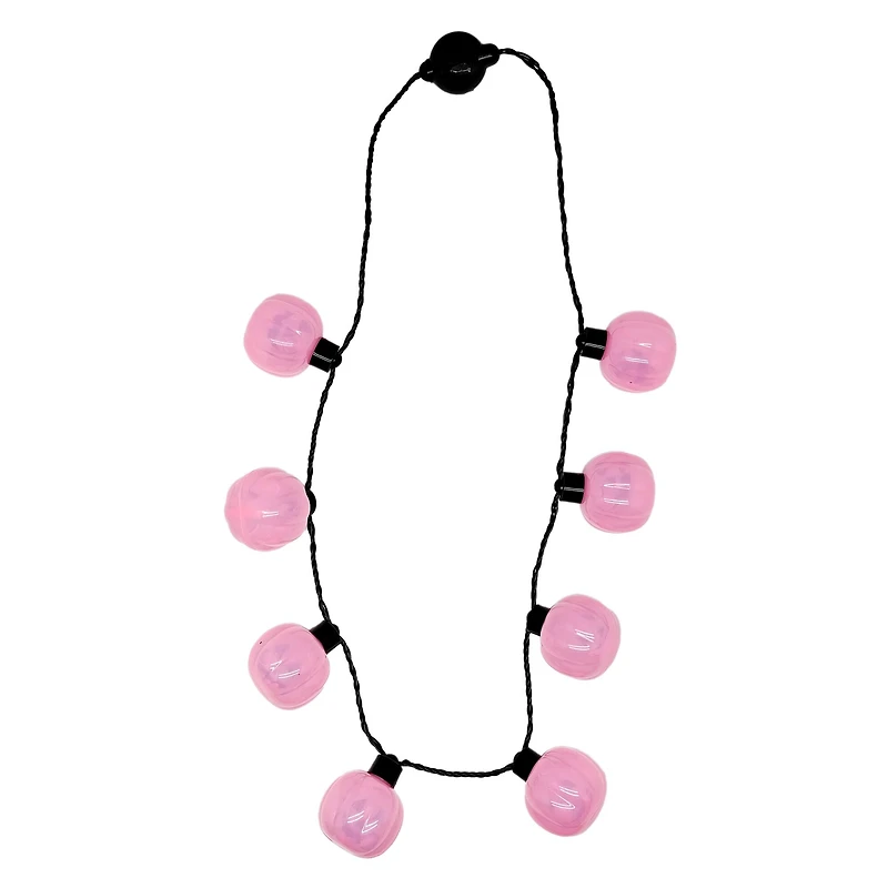 33" Pink Jack-O'-Lantern Necklace