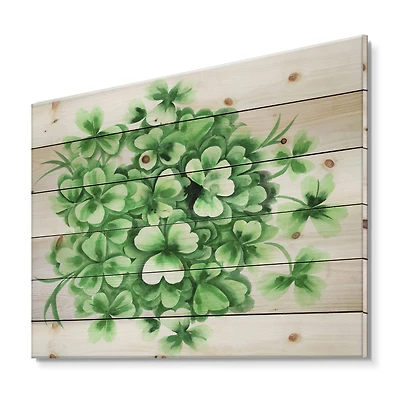 Designart - Vintagr Green Leaves of Shamrock