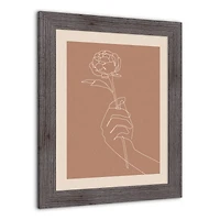 Framed Western Floral Line Drawing Print