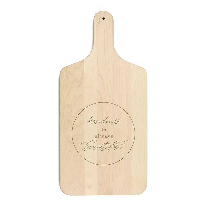 8" x 17" Kindness Maple Paddle Cutting Board