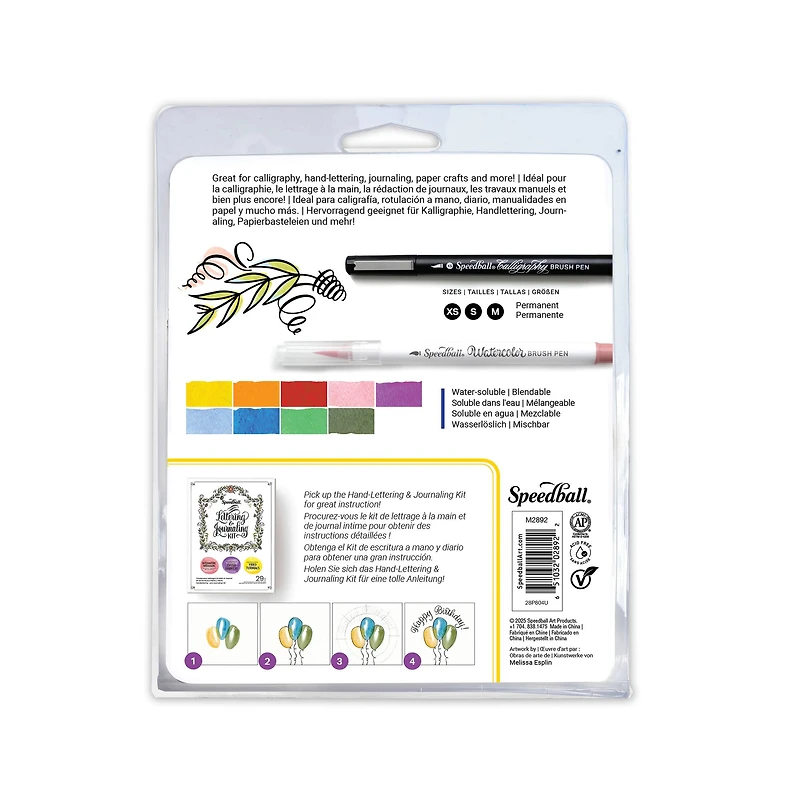 Speedball® Hand-Lettering Calligraphy & Watercolor Brush Marker Set